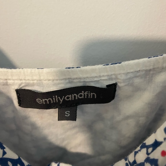 Floral Blue Midi Dress with Red Accents - Picture 2 of 5